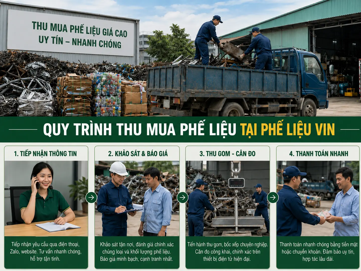 Phế Liệu Vin thu mua phế liệu tận nơi, rõ giá tại TP.HCM